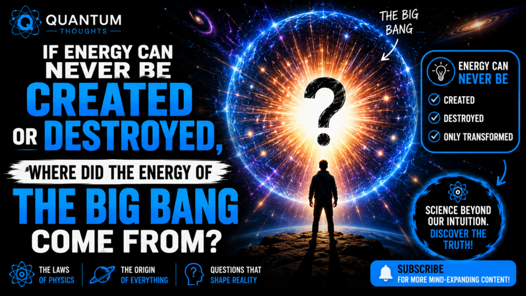If energy can never be created or destroyed, where did the energy of the Big Bang come from?