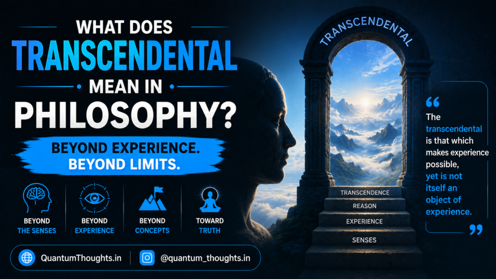 What does transcendental mean in philosophy