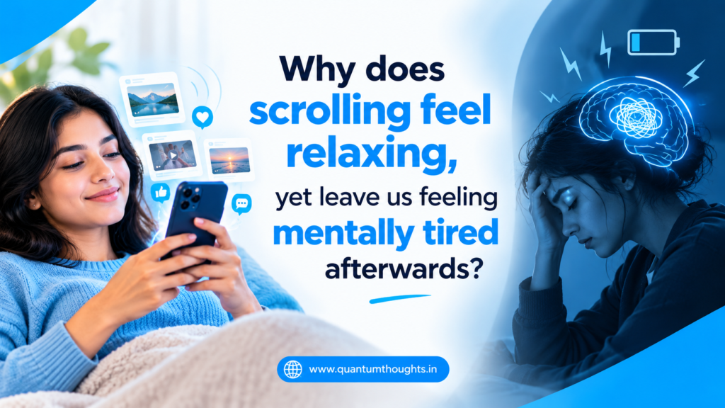 Why does scrolling feel relaxing, yet leave us feeling mentally tired afterwards?